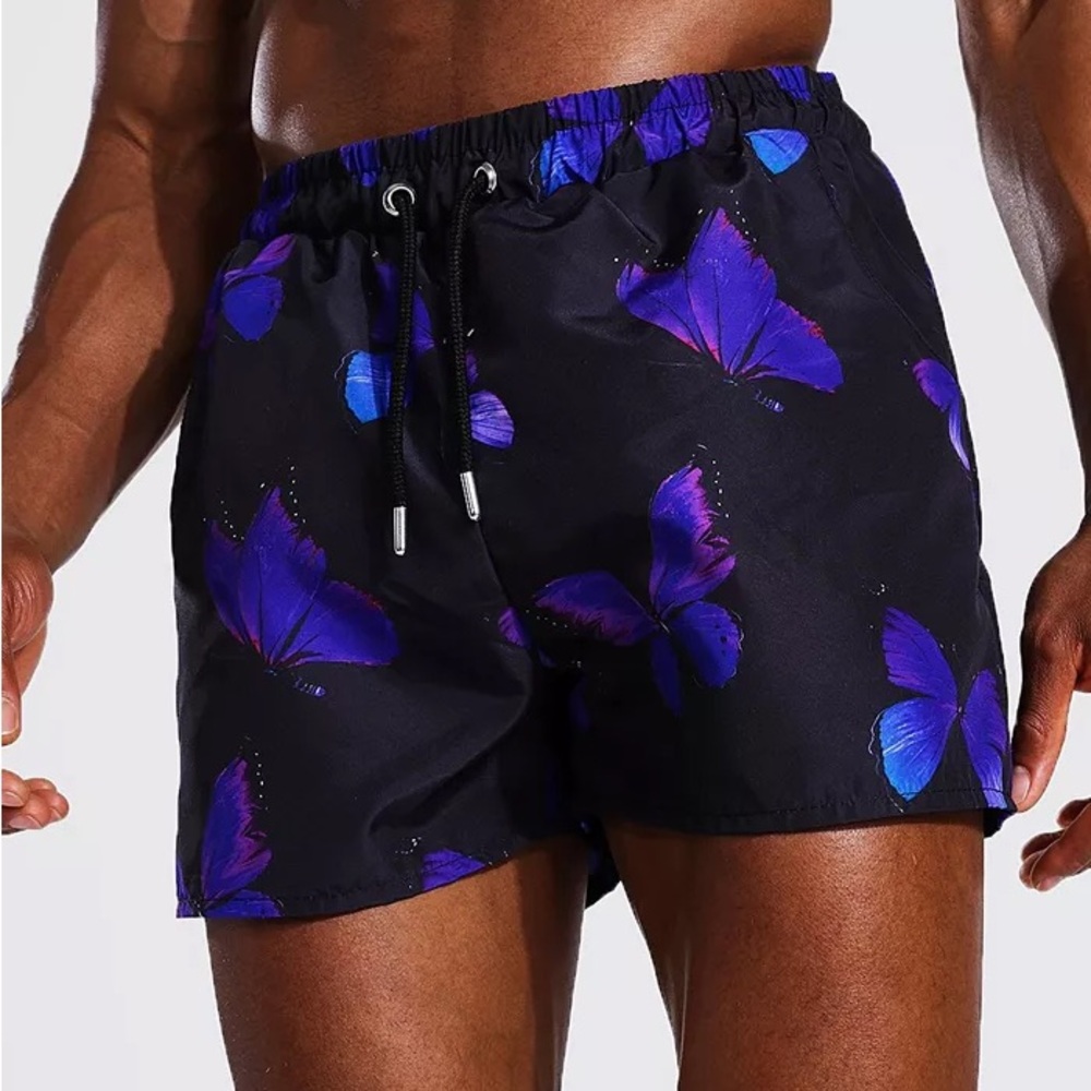 BoohooMAN - Men’s Short Length Butterfly Swim Trunks - Medium